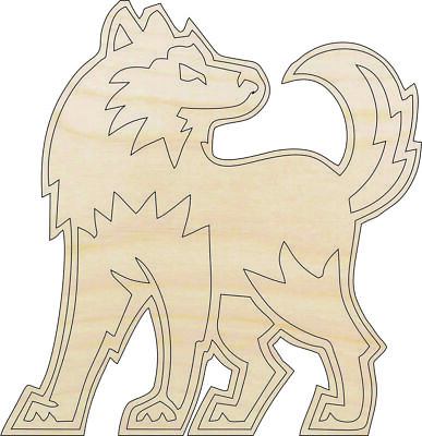 #ad Wolf Coyote Laser Cut Out Unfinished Wood Craft Shape ANML10 $30.50