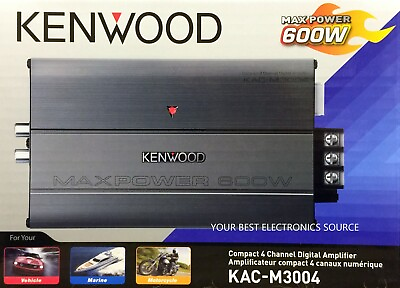#ad NEW KENWOOD KAC M3004 Class D 4 Channel Compact Digital Car ATV Marine Amplifier $175.00