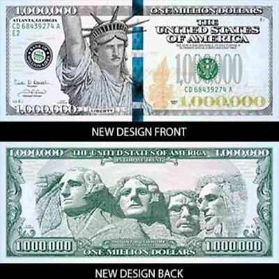 ONE 1 Million Dollar Bill Made in the USA Free Sleeve Fast 1 Day Shipping NS #ad $0.99