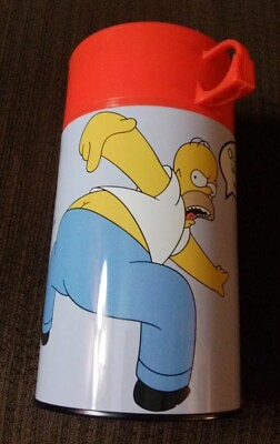 #ad 2001 The Simpsons Lunch Box Thermos Only Homer Cruel Fate Neca $15.96