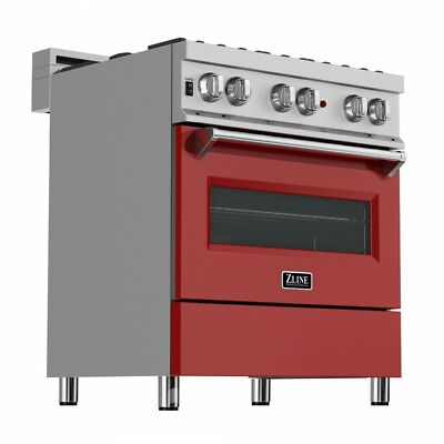 #ad ZLINE 30quot; DUAL FUEL RANGE OVEN GAS ELECTRIC STAINLESS RED DOOR RAS RM 30 $2749.00
