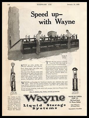#ad 1920 Wayne Oil Tank amp; Gas Pump Fort Wayne Indiana Liquid Storage System Print Ad $19.95