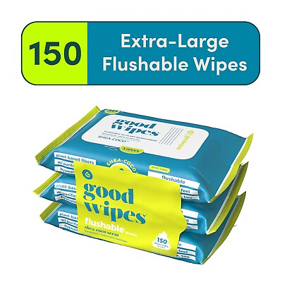 #ad Goodwipes Flushable amp; Biodegradable Wipes with Botanicals Shea Coco3 Packs NEW $12.48