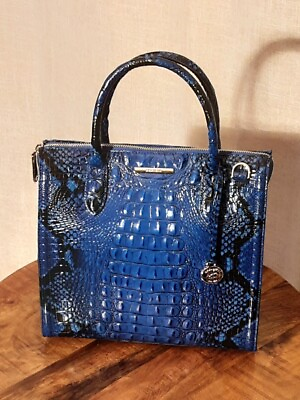 #ad #ad NWT Brahmin Caroline Blue Viper Ombre Melbourne Genuine Leather Bag $365 $259.00