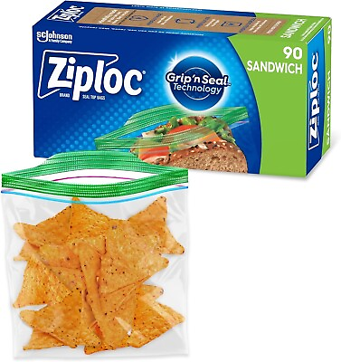 #ad Ziploc Sandwich and Snack Storage Bags for On the Go Freshness 90 Count $7.99