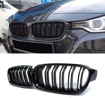#ad Gloss Black For BMW F30 F31 2012 2018 3 Series Front Bumper Kidney Grille Grill $24.99