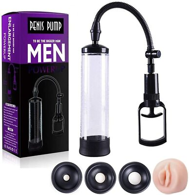 #ad #ad Vacuum Penis Pump for Male Penile Erection Enlargement Enhancment ED 4 Sleeves $18.99