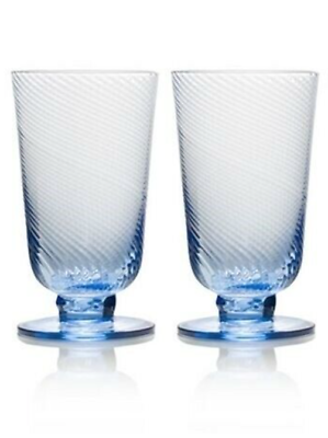 #ad #ad Mikasa Avalon Blue 15oz Iced Beverage Glasses H1358 Set of 2 $38.25