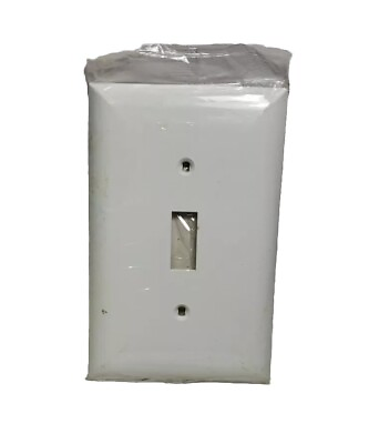 #ad GE Switch Wall Plate White Oversized Single Toggle Unbreakable Nylon Item #40020 $4.95