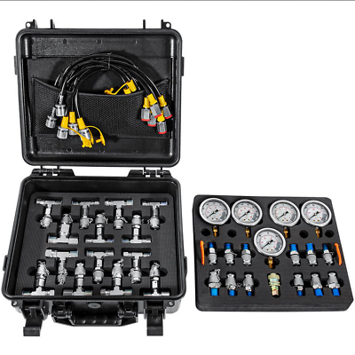 Excavator Hydraulic Pressure Test Kit 5 Hoses 5 Gauges 13 Couplings 14 Connector #ad #ad $235.00