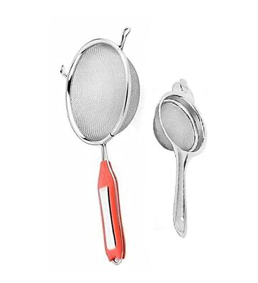 #ad Stainless Steel Soup Juice Strainer with Steel Tea Strainer Pack Of 2 $16.68