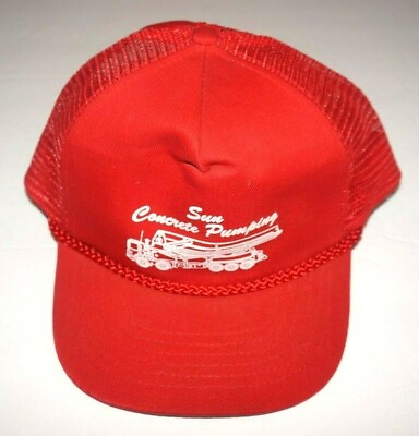 #ad Sun Concrete Pumping Vintage Mesh Snapback Trucker Hat One Size $13.74