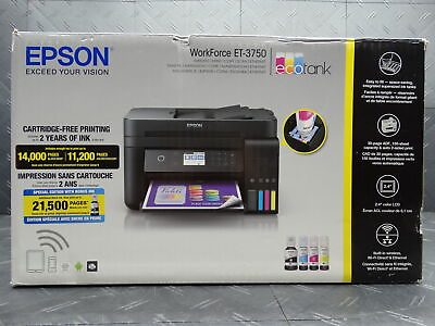 #ad Epson WorkForce ET 3750 EcoTank All in One EcoTank Printer Clogged Black $99.99