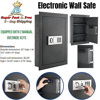 #ad Electric In Wall Hidden Lock Safe Home Digital Security Gun Cash Handgun Jewelry $157.80