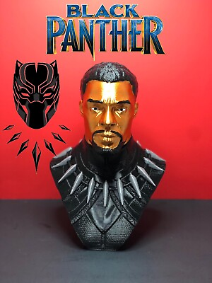 #ad Black Panther Chadwick Boseman Bust Sculpture Statue $60.00