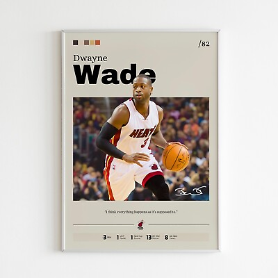#ad Dwayne Wade poster Miami Heat art Basketball print Wade Miami Heat Print $41.31