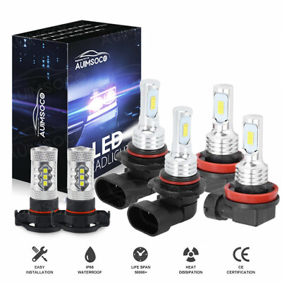For Chevy Silverado 1500 2500 2007 2015 8000K LED Headlights Fog Bulbs Kit $32.49