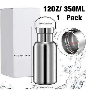 #ad 12oz Stainless Steel Water Bottle Outdoor Camping Hiking Sports Flask Drinking $9.99