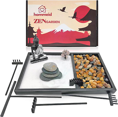 #ad Zen Garden for Desk – Japanese Zen Garden Kit – Mini Zen Garden for Home Office $23.95