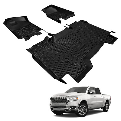 #ad For 2019 2023 Dodge Ram 1500 TPE All Weather Floor Mat Liners Crew Cab New Body $89.99