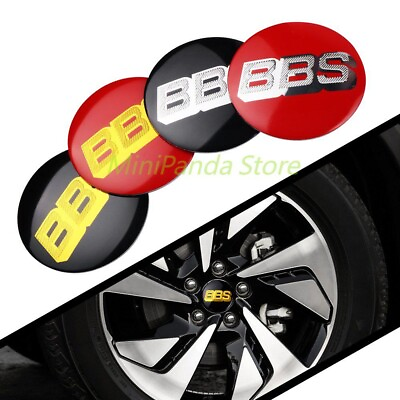 #ad 4PCS 56 60 65 70MM Car Wheel Center Caps Sticker BBS Emblem Badge Decal $14.63
