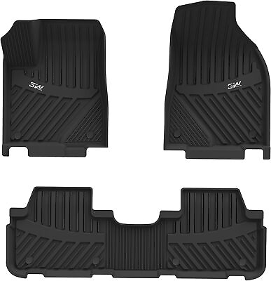 #ad 3W Floor Mat Fit For 2014 2019 Toyota Highlander All Weather 2 Rows Black Liner $109.99