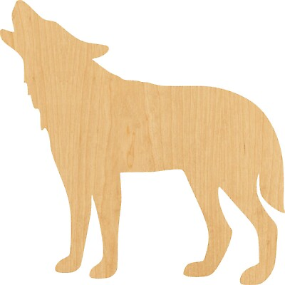 #ad Wolf 1 Laser Cut Out Wood Shape Craft Supply Woodcraft Cutout $64.63