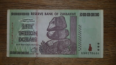 #ad #ad Zimbabwe 50 Trillion Dollars banknote LOW NUMBER AA01... 2008 P90 VF bill $141.55