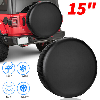 #ad 15quot; DIY Black Spare Tire Tyre Wheel Cover for Jeep Trailer RV Camper Universal $11.98