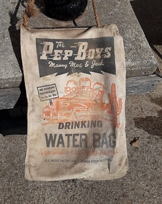 #ad Vintage Pep boys collectable Desert Drinking Bag Used rare missing cap $195.00