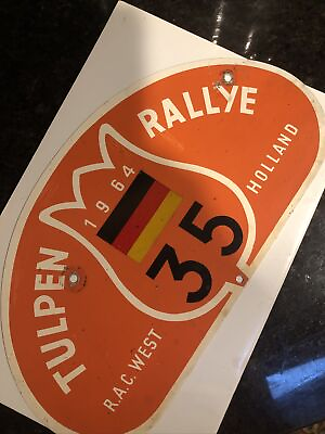 #ad Rare vintage ￼1964 Alfa Romeo starter number Tulpen Rallye Holland $200.00