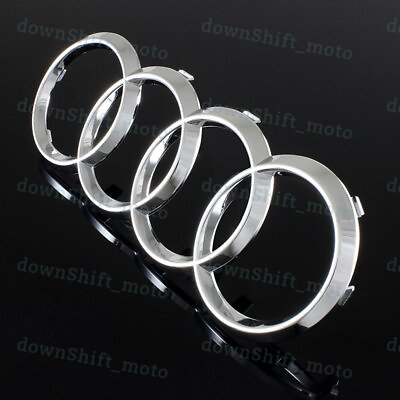 #ad For Audi Front Rings Grill Grille Hood A3 A4 S4 A5 S5 A6 S6 Badge Emblem Chrome $17.55