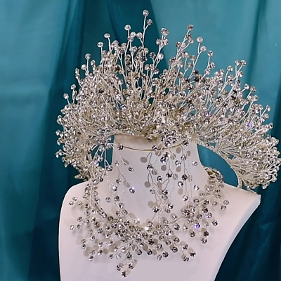#ad Wedding Crown Hair Jewelry Baroque Rhinestone Tiaras Princess Accessories $58.60