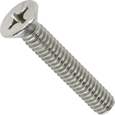 #ad 6 32 x 1quot; Flat Head Machine Screws Phillips Drive Stainless Steel Qty 100 $11.98