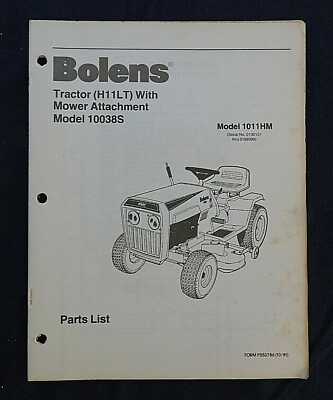 #ad 1981 82 BOLENS HUSKY MODEL H11LT 1011HM LAWN GARDEN TRACTOR PARTS CATALOG MANUAL $23.95
