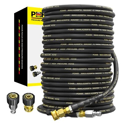 #ad Heavy Duty Pressure Washer Hose 100FT 4200 PSI 3 8 Tensile Braided $134.16