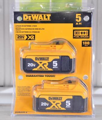 DEWALT DCB205 2 20V MAX XR 5.0Ah Lithium Ion Battery 2 Pack NEW IN PACKAGE $88.00