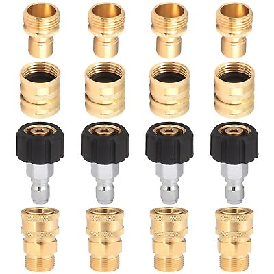 #ad 16 Packs Pressure Washer Adapter Set Quick Disconnect Kit 3 8 Inch to Quick R... $45.57