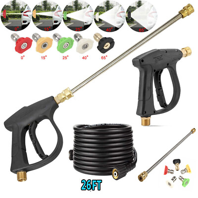 #ad 4350PSI High Pressure Car Power Washer Gun Spray Wand Lance Nozzle with Hose Kit $10.99