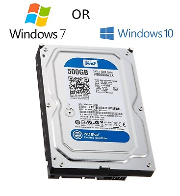 #ad HDD 3.5quot; SATA Hard Drive with Windows 7 Win 10 Installed Legacy $15.99