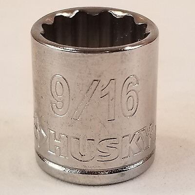 #ad Husky 9 16quot; 12 Point 1 4quot; Drive Shallow Polished Chrome Socket  g $8.87