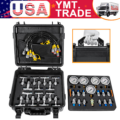 #ad #ad For Caterpillar Hydraulic Pressure Test Kit 5 Gauge 13Coupling 14Connector 5Hose $269.90