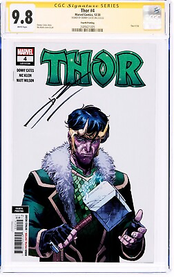 #ad THOR #4 CGC 9.8 S.S. Marvel 2020 Signed by DONNY CATES LOKI cover 4th Print $112.48