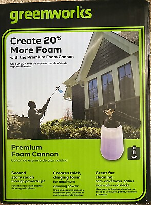 #ad Greenworks Pressure Washer Foam Cannon Attachment Grey $22.00