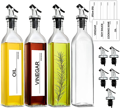 #ad Olive Oil Dispenser Bottle Cooking Oil and Vinegar Dispenser Set 4Pack $21.37