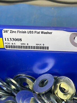 #ad 3 8” Zinc Finish USS Flat Washer BULK QTY 875 *30 DAY ROR* $45.00