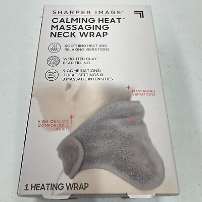 #ad Calming Sharper Image Massaging Heating Neck Wrap Pad Free Shipping S7 $21.99