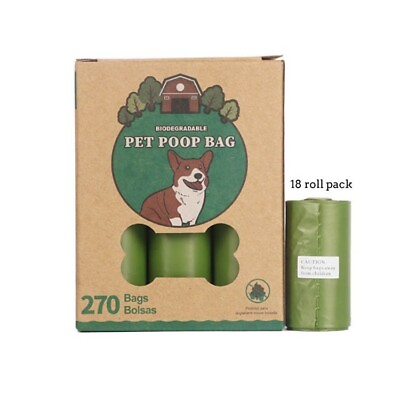 #ad Poop Bags for Dogs Biodegradable Green 270 bags 18 rolls box $9.98