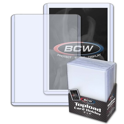 #ad 25 BCW 3x4 Top loaders Standard Card Holder Clear Toploaders Hard Rigid Plastic $6.95