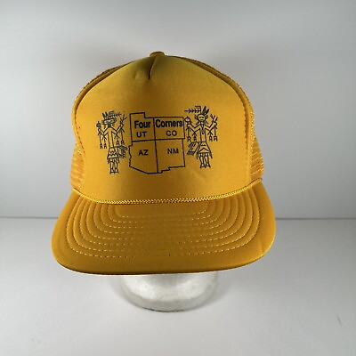 #ad Vintage New Four Corners American Tourist Foam Snap Back Trucker Hat NWOT OSFA $12.99